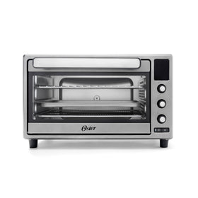 Oster 10 Function Air Fryer Oven front view shows compact countertop design for versatile meals.