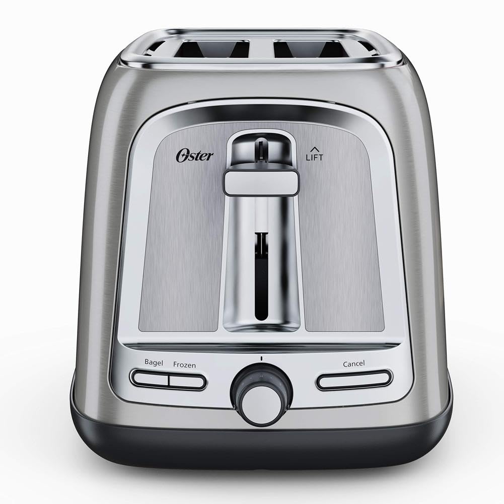 Oster 2-Slice Toaster with extra-wide slots for bagels and thick bread.