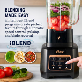 Oster Extreme Mix Blender with titanium-coated blades for long-lasting performance.