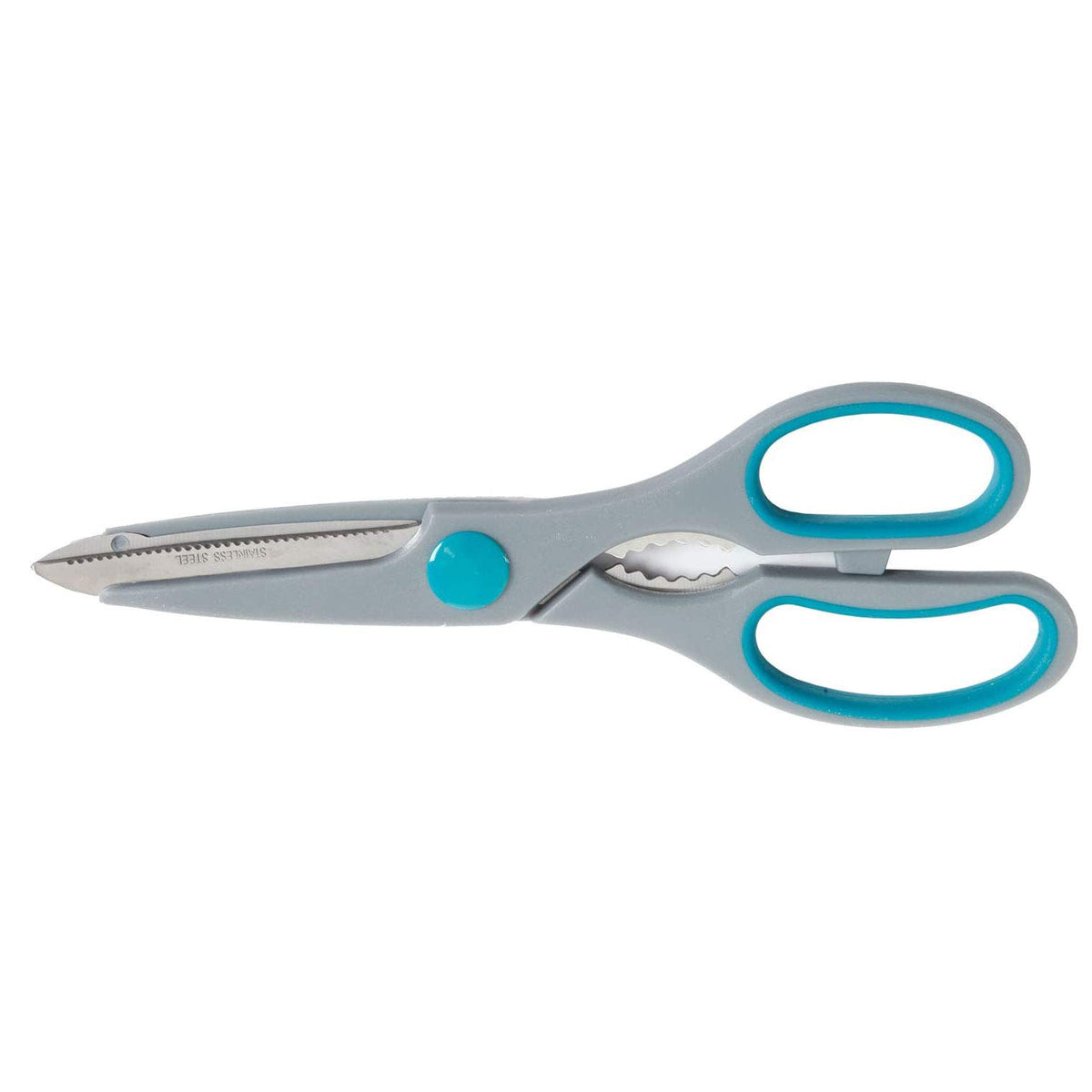 Oster Lindbergh teal-handled knives in block showcase color plus balance.