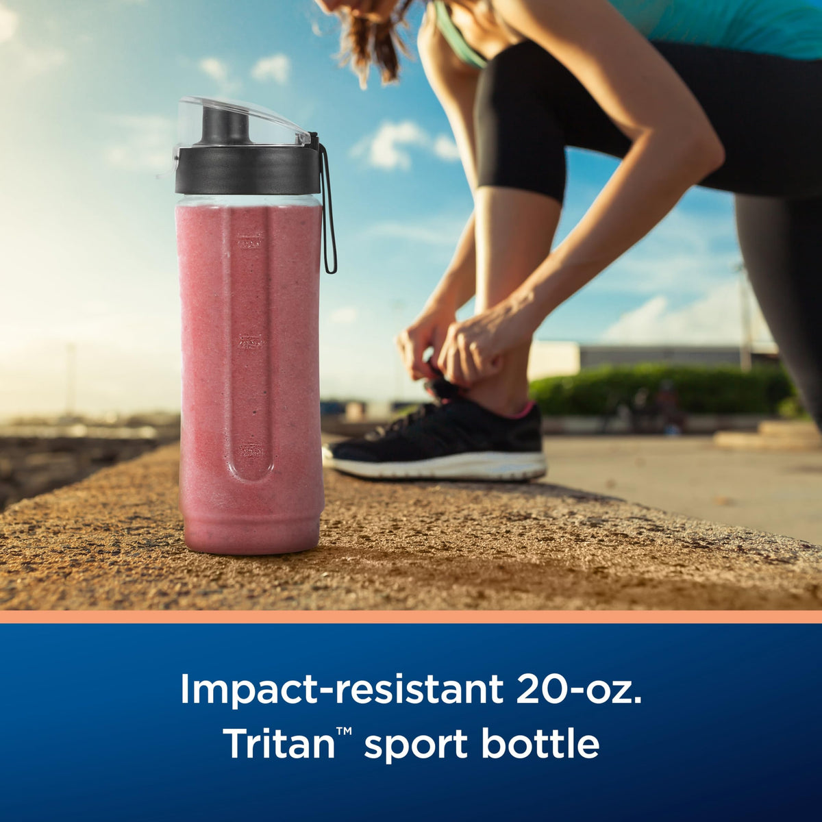 Oster MyBlend Plus one-touch function delivers quick smoothie blends.