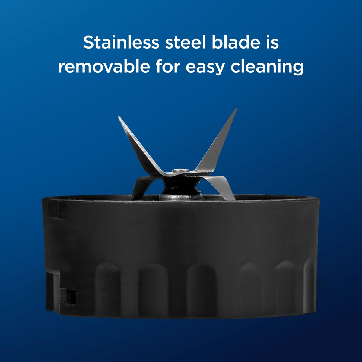Oster MyBlend Plus removable stainless steel blade for easy cleanup.
