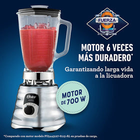 Oster Original 3-Speed Chrome Blender dial control offers easy speed adjustment.