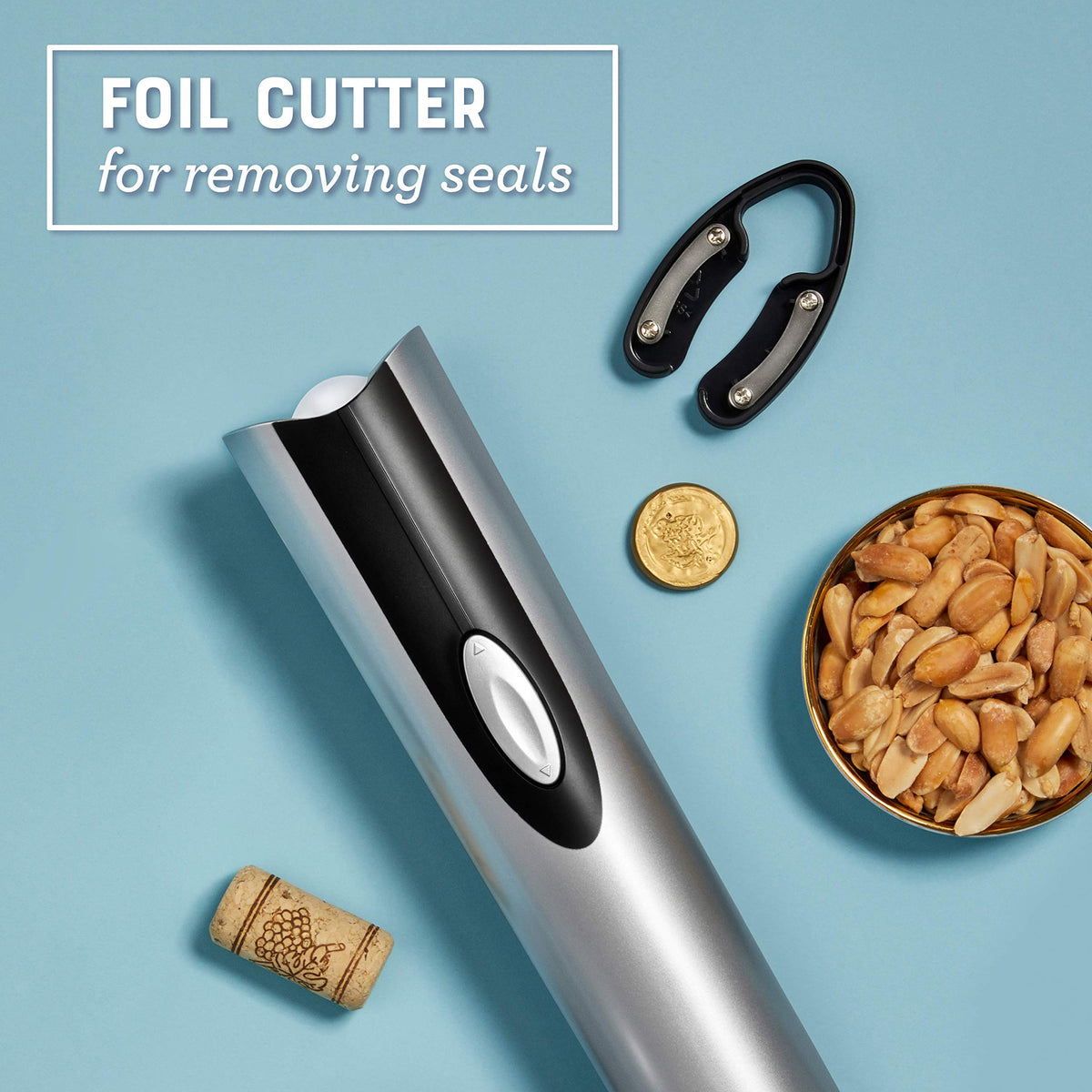 Oster recharging base keeps the opener charged for spontaneous pours