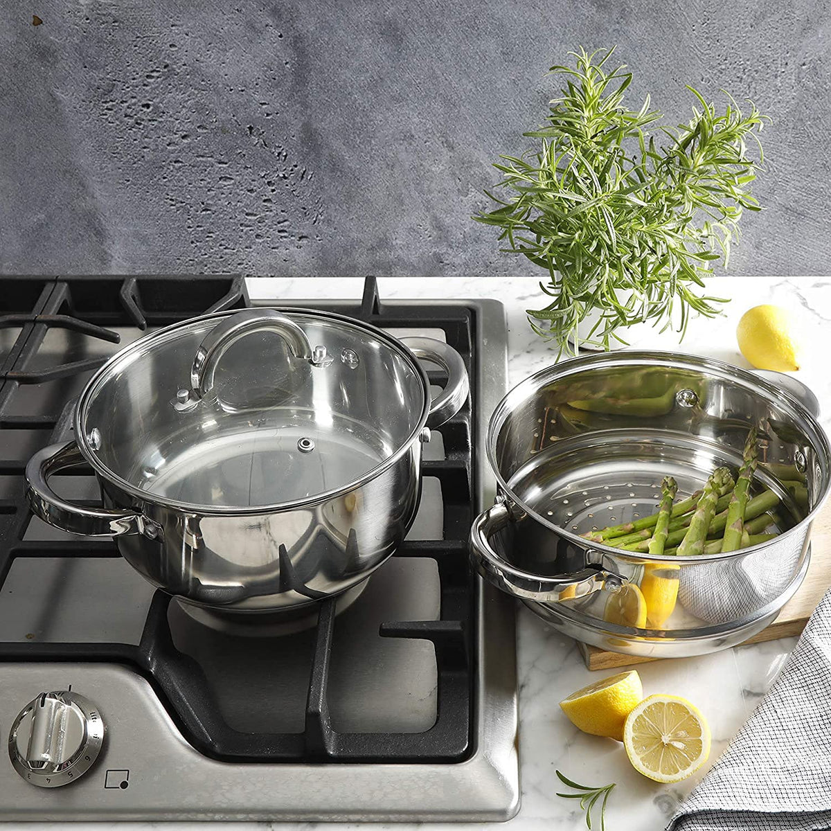 Oster Sangerfield Dutch oven shown in dishwasher-safe setup for easy cleanup