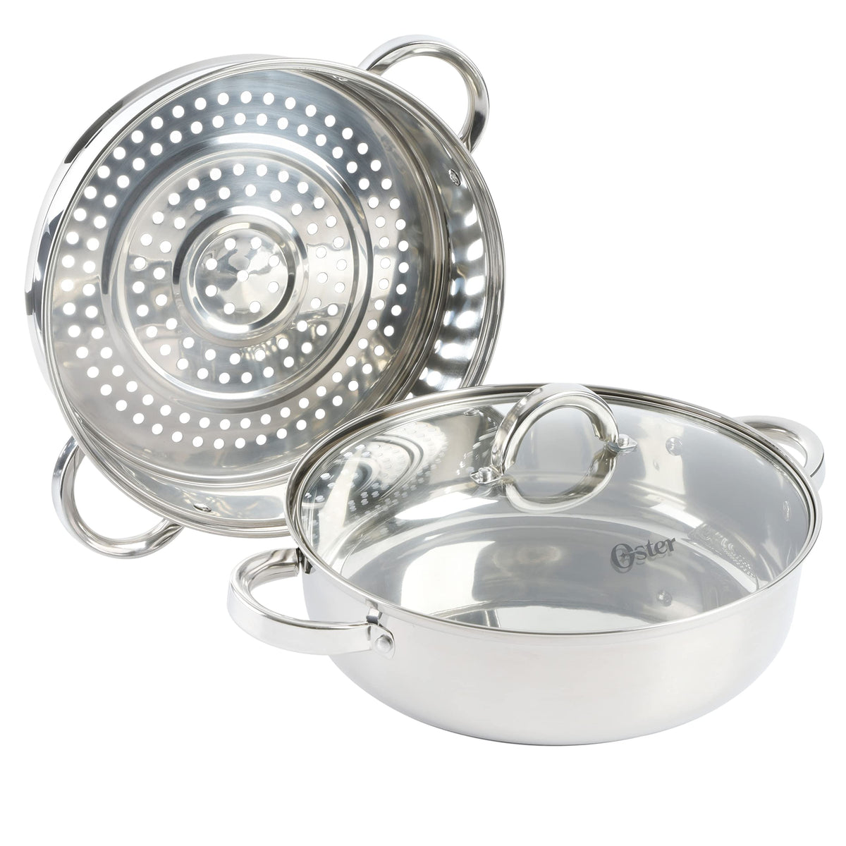 Oster Sangerfield steamer insert in use for steamed vegetables or dumplings