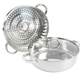 Oster Sangerfield steamer insert in use for steamed vegetables or dumplings