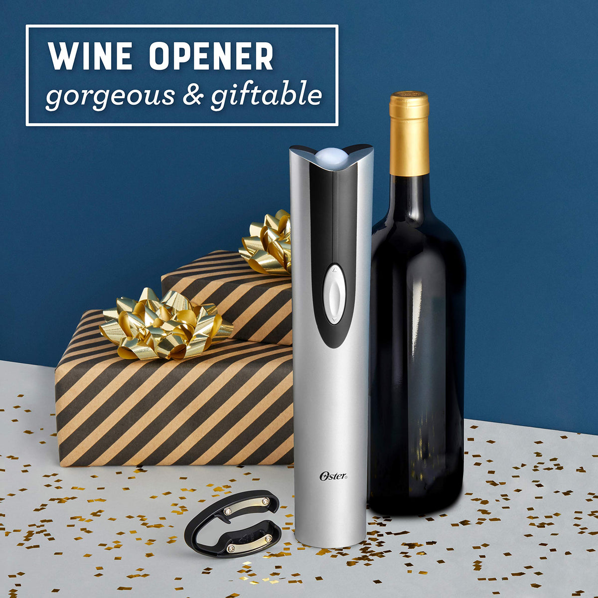 Oster foil cutter integrated with the opener for easy seal removal