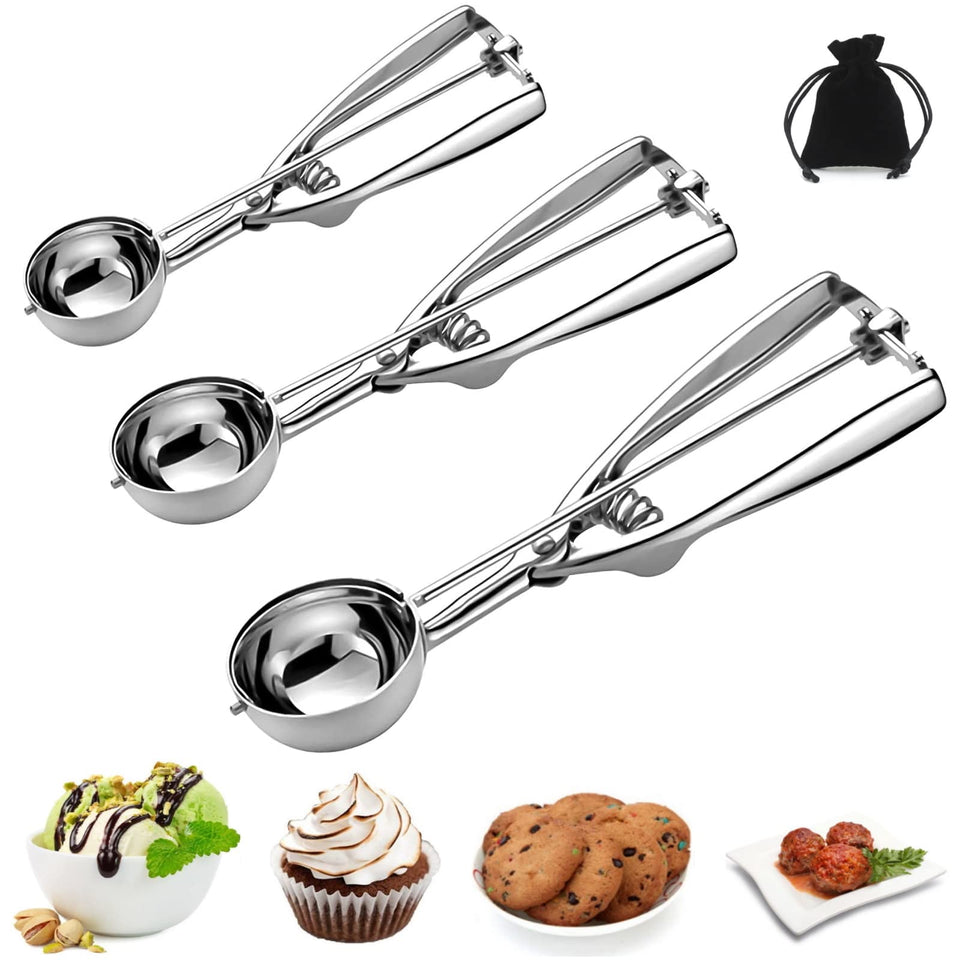 OTEHETOT Ice Cream Scoop Set with three sizes for precise portions