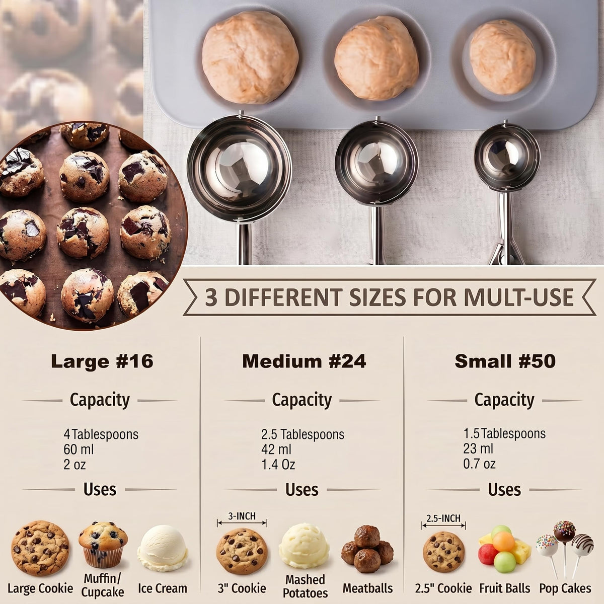 OTEHETOT ergonomic handle for comfortable scooping during baking