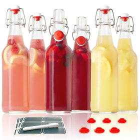 Otis Classic clear swing-top bottle 16oz ideal for homemade kombucha and syrups.