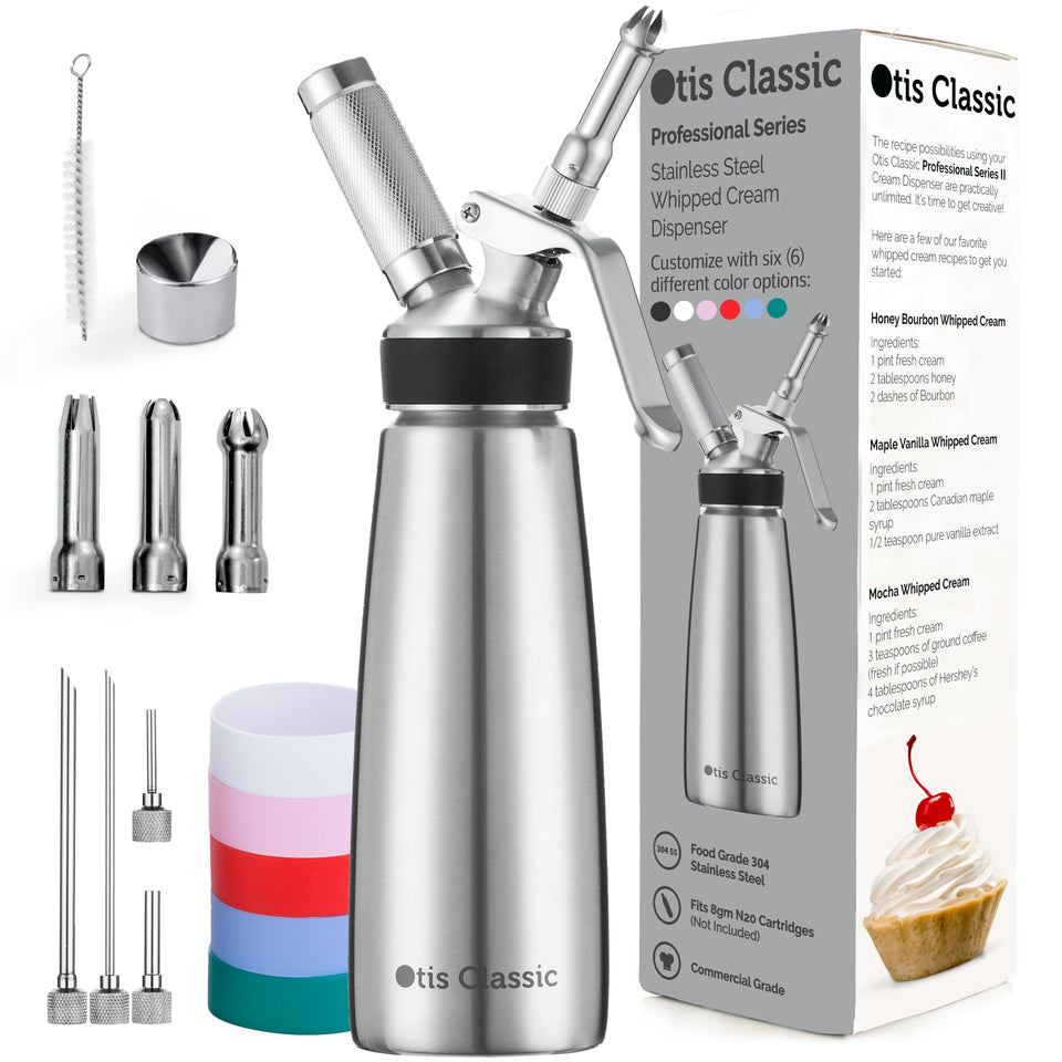 Otis Classic whipped cream dispenser 500ml in stainless steel for durable home use.