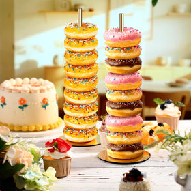 Otoolling gold donut stand elevates dessert table aesthetics