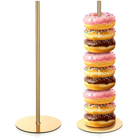 Otoolling donut stand gold with 12-inch tower for elegant party displays
