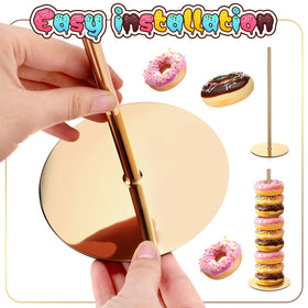 Otoolling donut display in gold adds upscale vibe to weddings