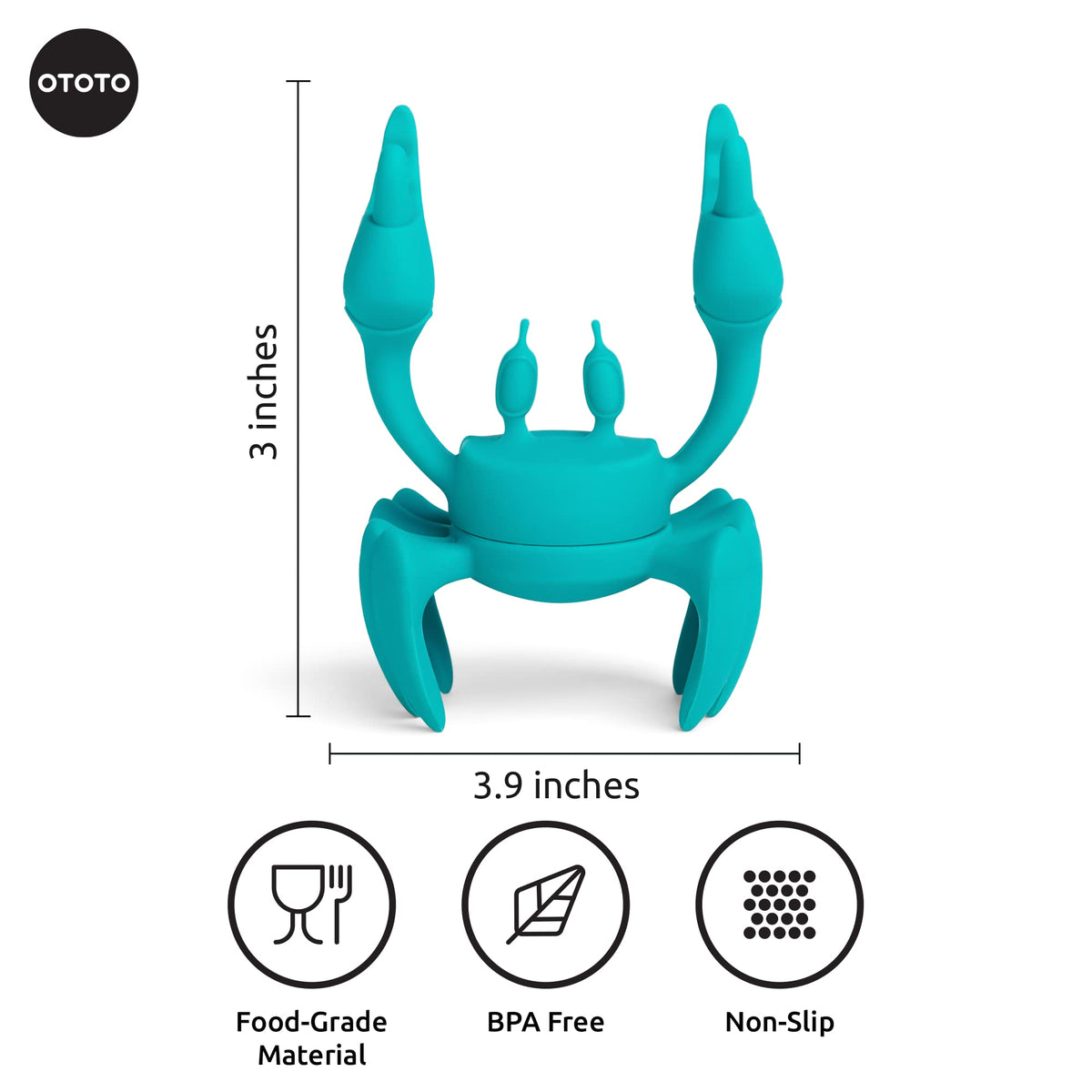 OTOTO Aqua crab on stove-top supports utensils and protects surfaces from drips.
