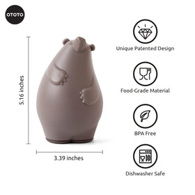 OTOTO Barry the Bear grater shredding parmesan cheese with a fun, safe design