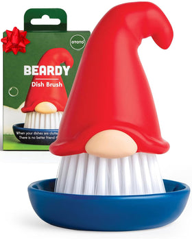 OTOTO Beardy Gnome Dish Brush with sturdy bristles for tough scrubbing.