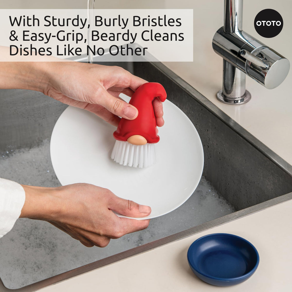Beardy drip tray catches drips, keeping countertops tidy.
