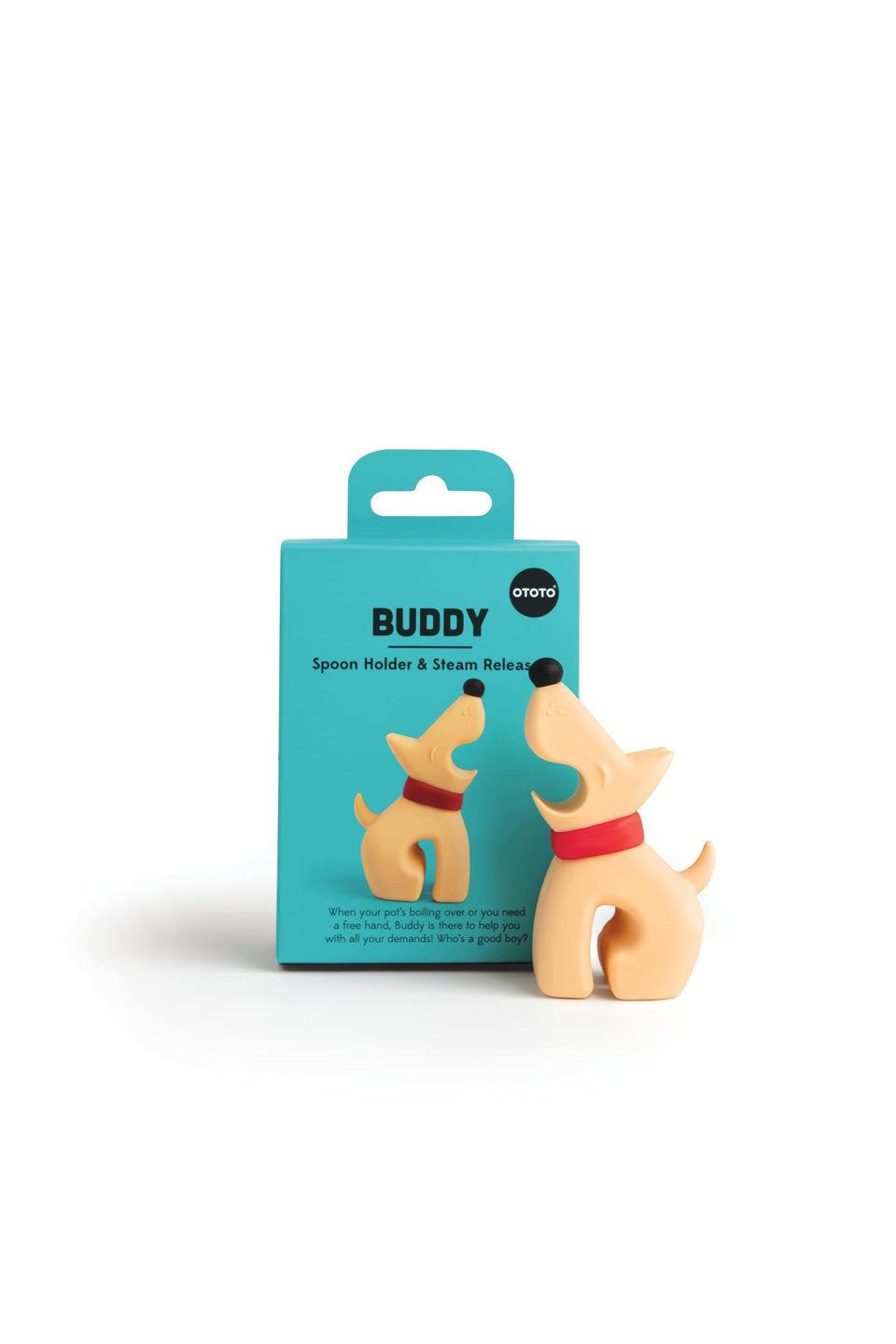 OTOTO Buddy spoon rest on pot lid keeps drips contained and counters clean