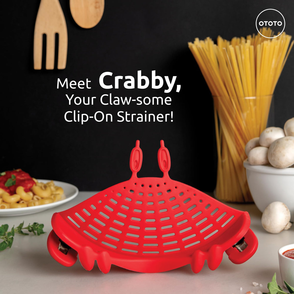 Dishwasher-safe Crabby cleans up quickly after cooking.