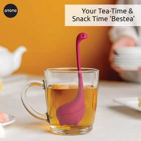 OTOTO Nessie infuser displayed on a kitchen shelf for daily tea moments.