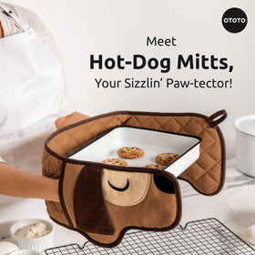 OTOTO dachshund-themed oven mitt for playful kitchen protection and gift appeal