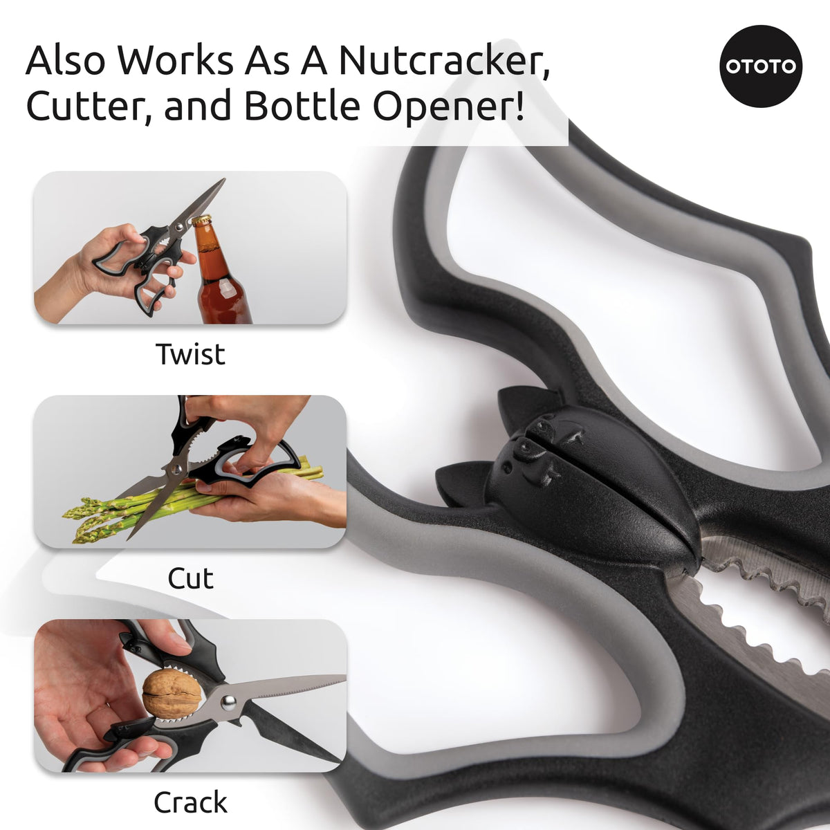 OTOTO Elizabat multi-task-kitchen-scissors simplify prep tasks