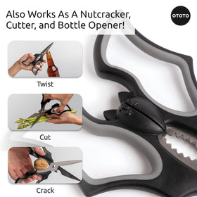OTOTO Elizabat multi-task-kitchen-scissors simplify prep tasks