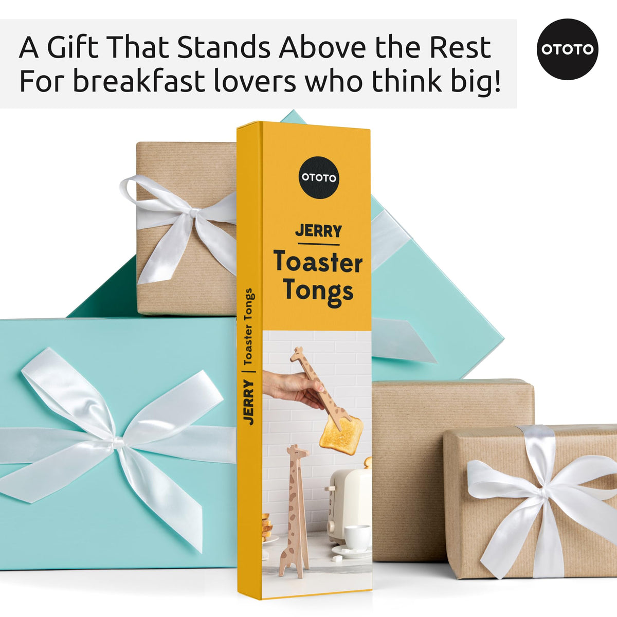 OTOTO Jerry the Giraffe toaster helper keeps hands away from heat