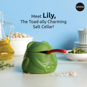 OTOTO Lily 6oz capacity holds salt, sugar, or spices for quick seasoning.