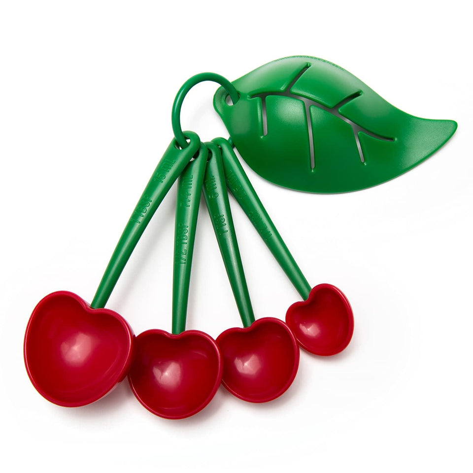OTOTO Mon Cherry measuring spoons front view for precise dry and liquid measurements