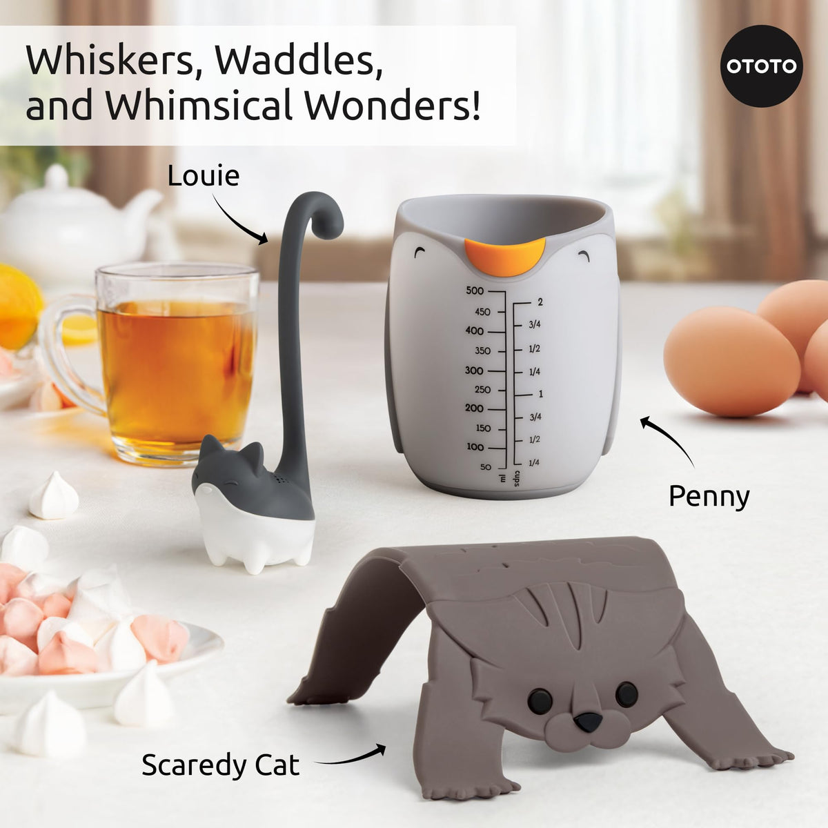 OTOTO Muscateers gift-ready packaging appeals to cat lovers and goth style.