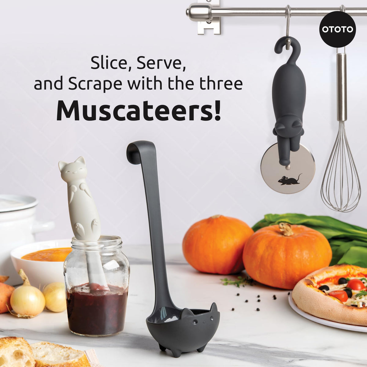 OTOTO Muscateers Katie ladle offers gothic charm while serving warm soup.