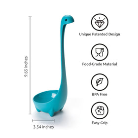 OTOTO Nessie Ladle purple design shown in a hero shot for easy serving