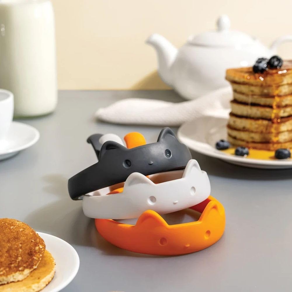 OTOTO PanCats white egg rings for neat breakfast stacks