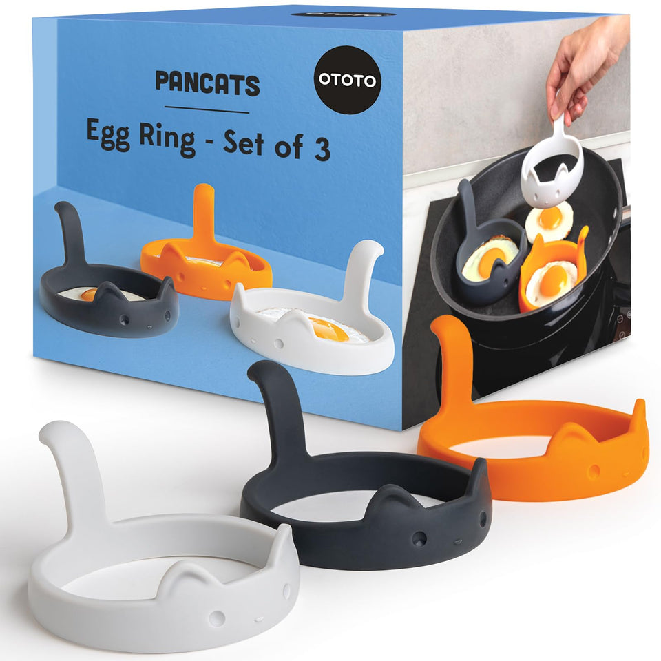 OTOTO PanCats black egg rings for perfectly round eggs