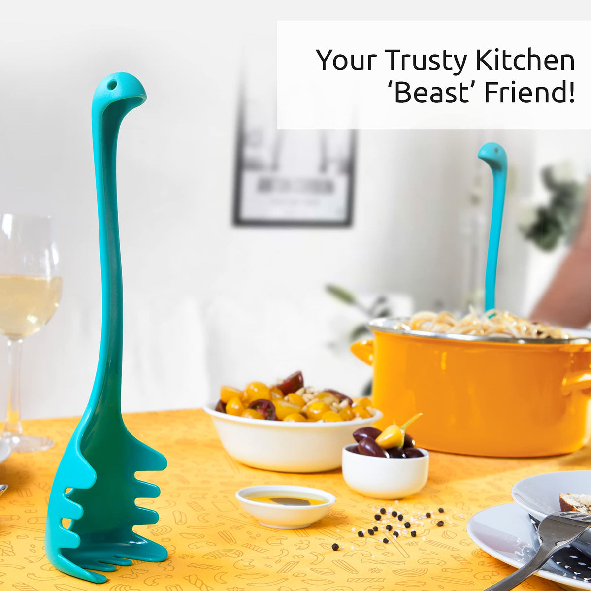 Nessie pasta server combines playful design with practical serving