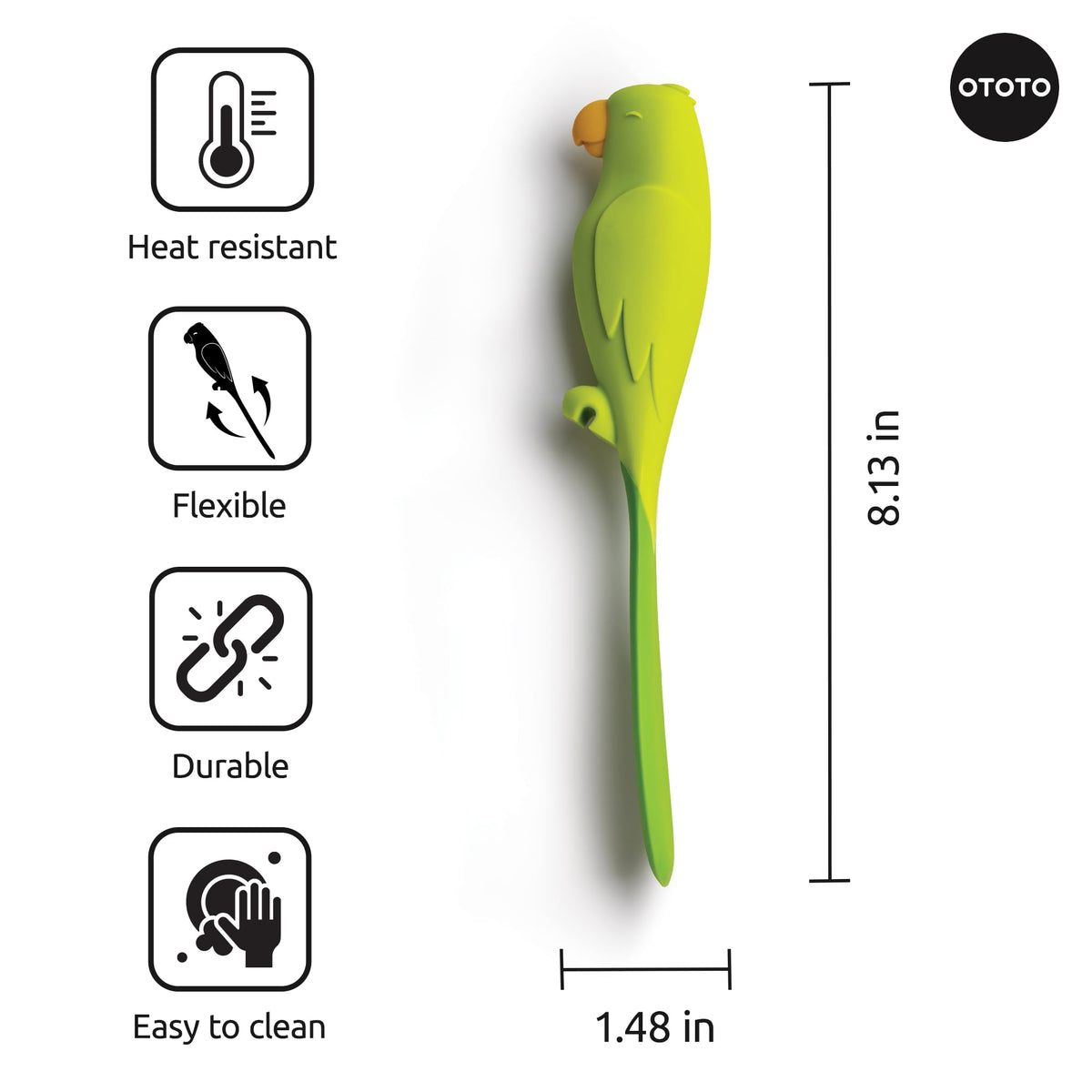 OTOTO Parry BPA-free spatula for safe food contact.