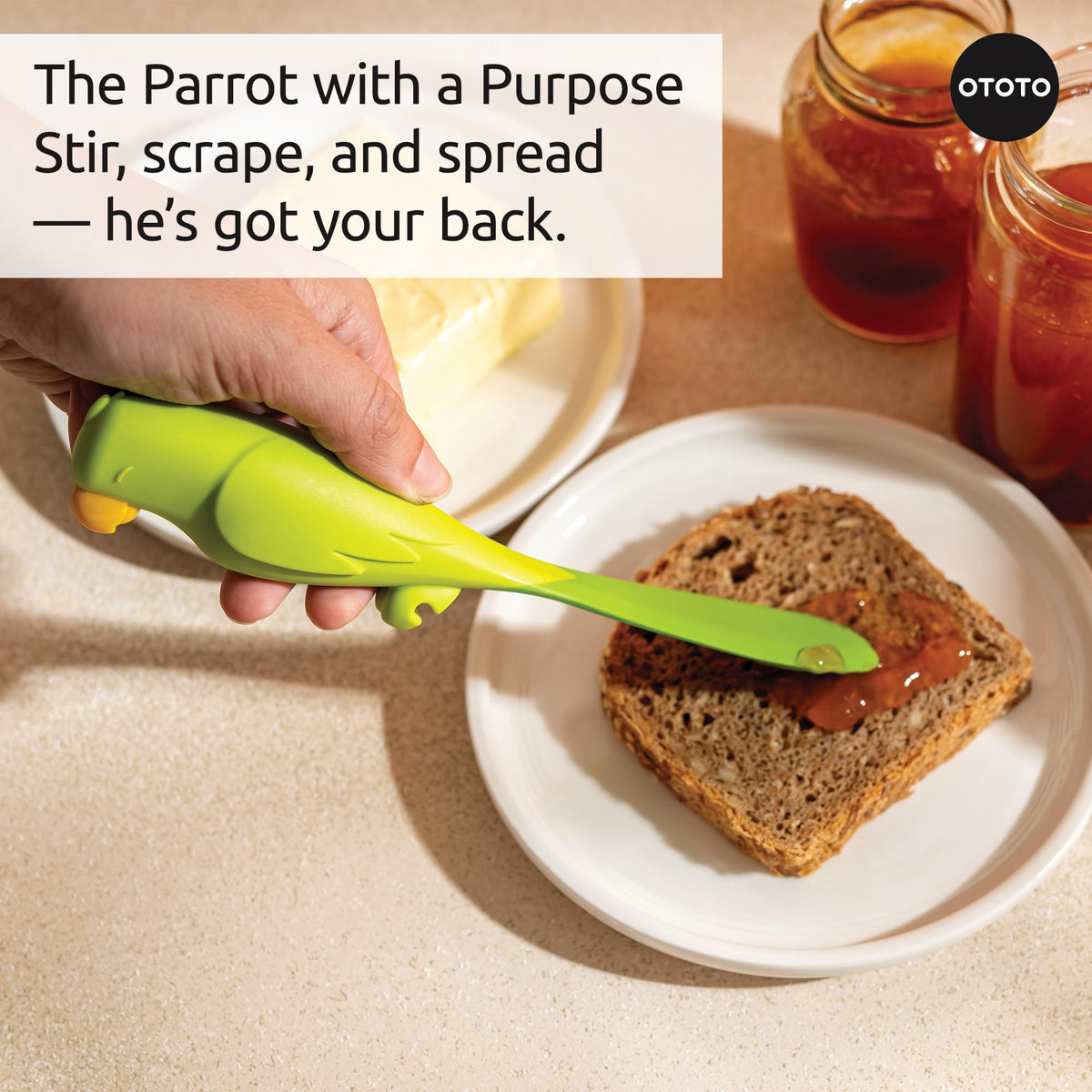OTOTO Parry colorful spatula brightens counters and makes cooking fun.