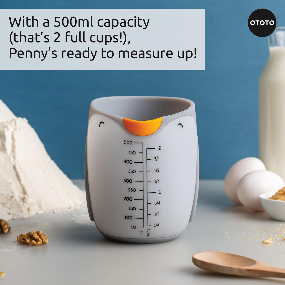 OTOTO Penny Penguin measuring cups dishwasher-safe for easy cleanup