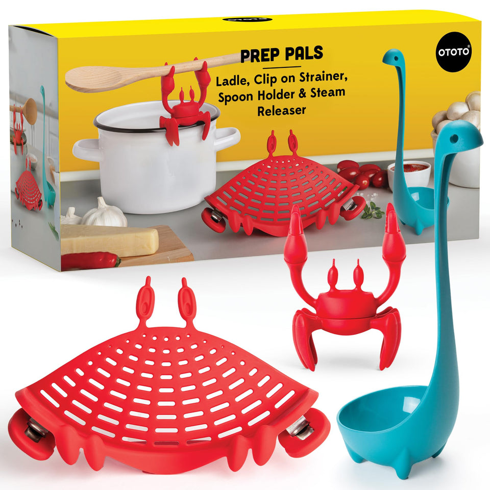 OTOTO Prep Pals Red Crab spoon rest keeps utensils tidy and surfaces protected