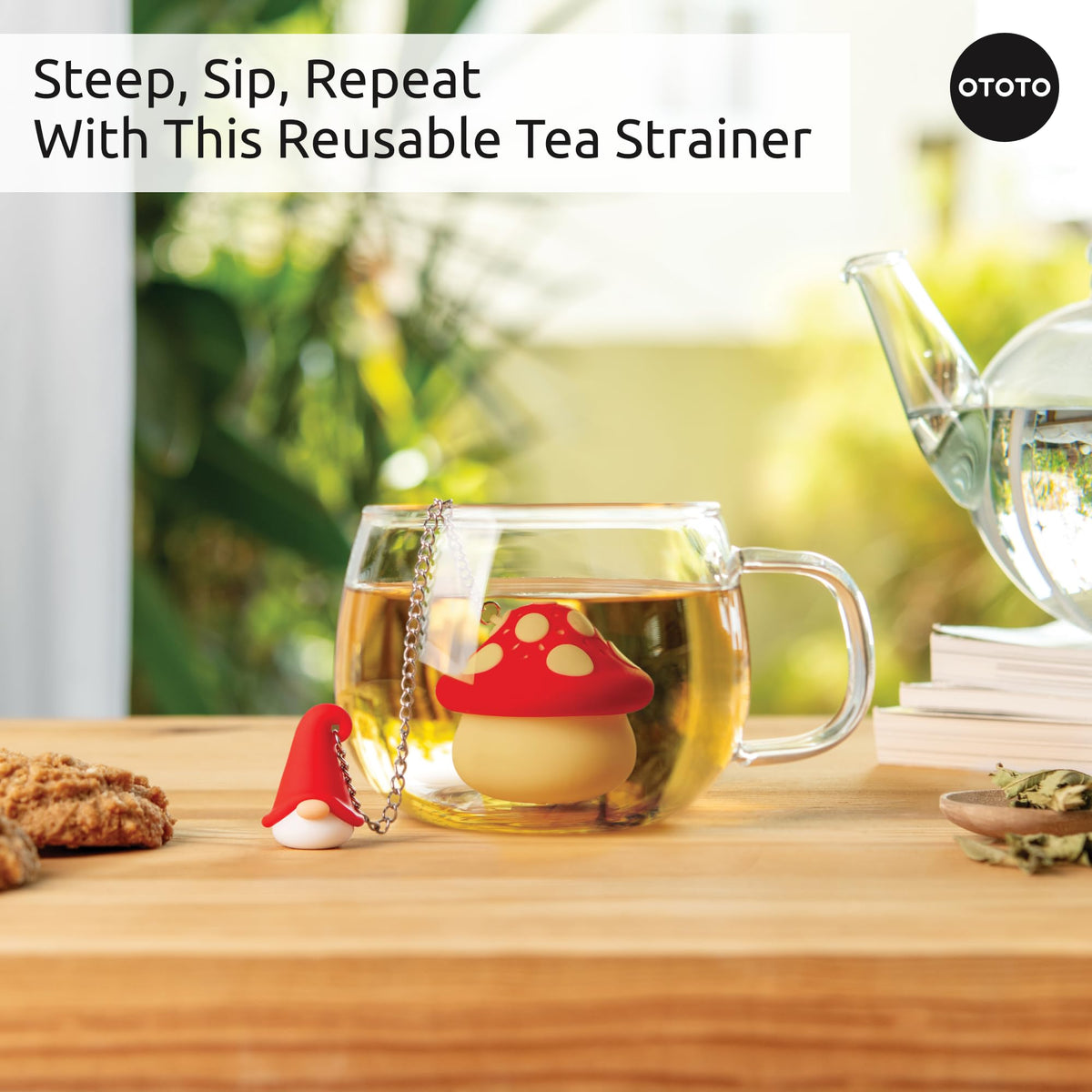 OTOTO quirky tea strainer shown for easy, mess-free steeping
