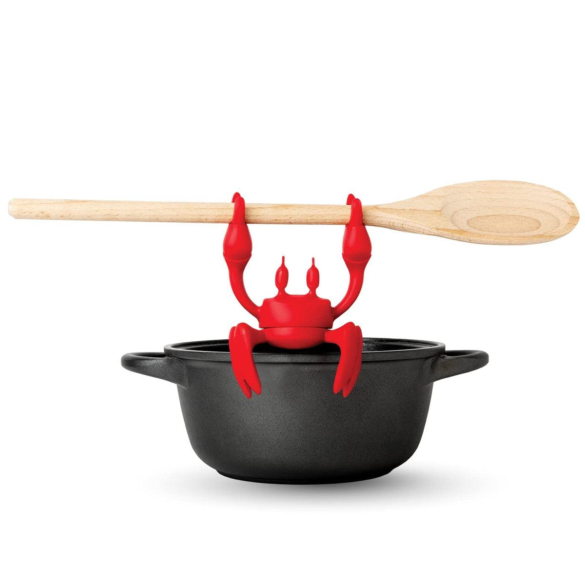 OTOTO Red the Crab silicone utensil rest keeps spoons off counters