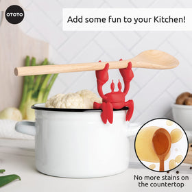 OTOTO Red the Crab holds spoons and tongs within easy reach