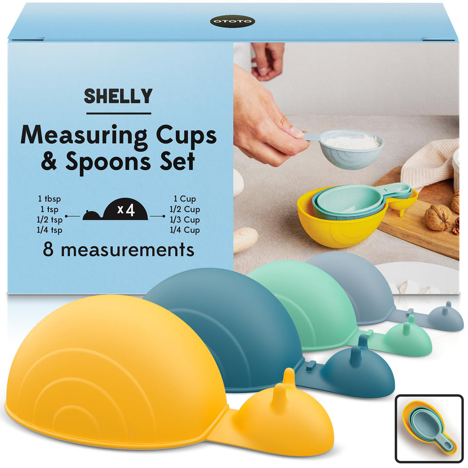 OTOTO Shelly dual-sided measuring spoons for precise kitchen prep.