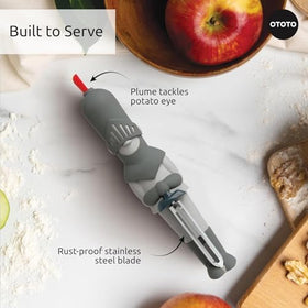 OTOTO Sir Peels A-Lot cushioned handle delivers secure, comfortable grip while peeling.