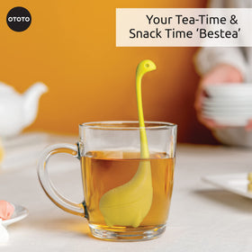 OTOTO Nessie infuser in a tea moment, illustrating a playful ritual.