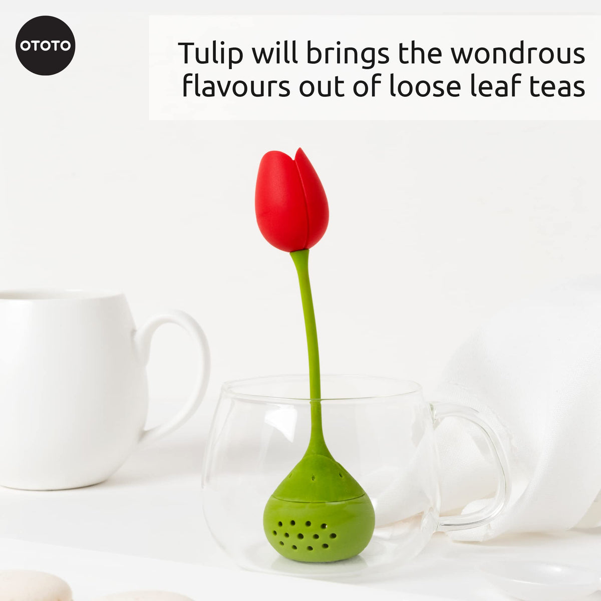 OTOTO Tulip infuser crafted from BPA-free silicone for safe use.