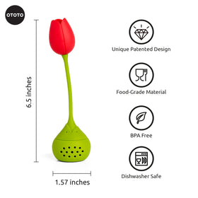 OTOTO Tulip closeup shows bright silicone petals and playful design.